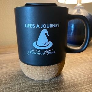 “life’s a Journey” Cork Bottom Coffee Mug Spill Resistant Lid